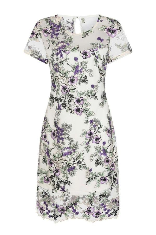 HotSquash Embroidered Cap Sleeve Party Dress