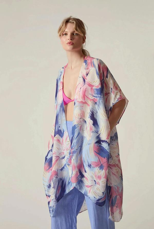 James Lakeland Blue Iris Print Kaftan