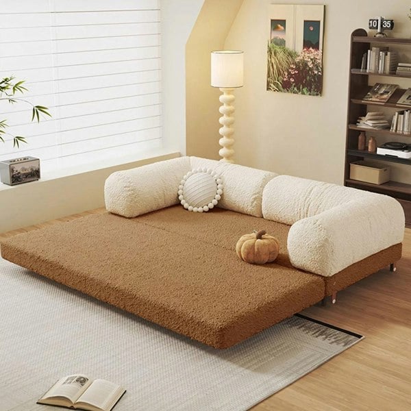 Choudhury Two Seater Sofa Bed, Backrest Washable, Corduroy-Rit Concept-Rit Concept