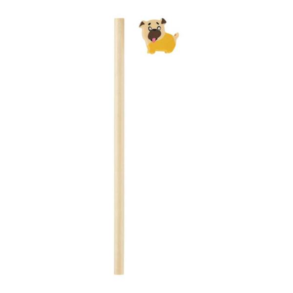 MidOcean Circo Dog Wooden Pencil With Eraser - Beige/Brown - 