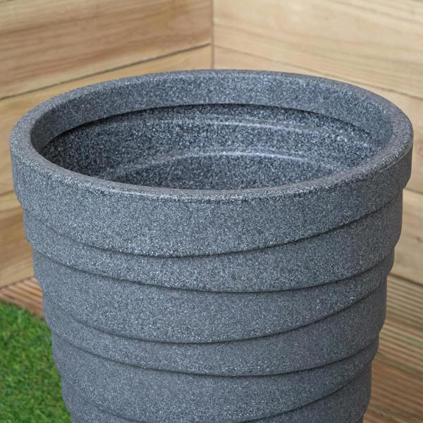 Samuel Alexander 56cm Medium Round Grey Garden Patio Trojan Plant Pot