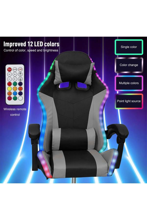 Groundlevel Gaming Office Chair with LED Lights