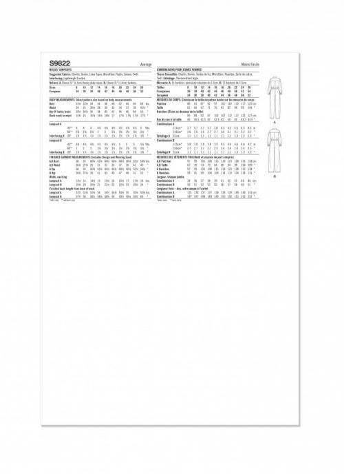 Simplicity Sewing Pattern 9822, Jumpsuits for Women, K5 (8-10-12-14-16) - Intermediate