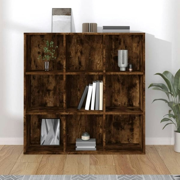 Berkfield Book Cabinet Smoked Oak 98x30x98 cm