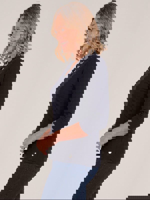 PennyPlain High Back V-neck Top - Navy