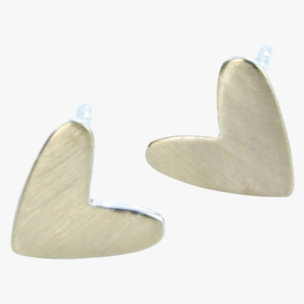 Cariad Heart Sterling Silver Stud Earrings - Reeves & Reeves