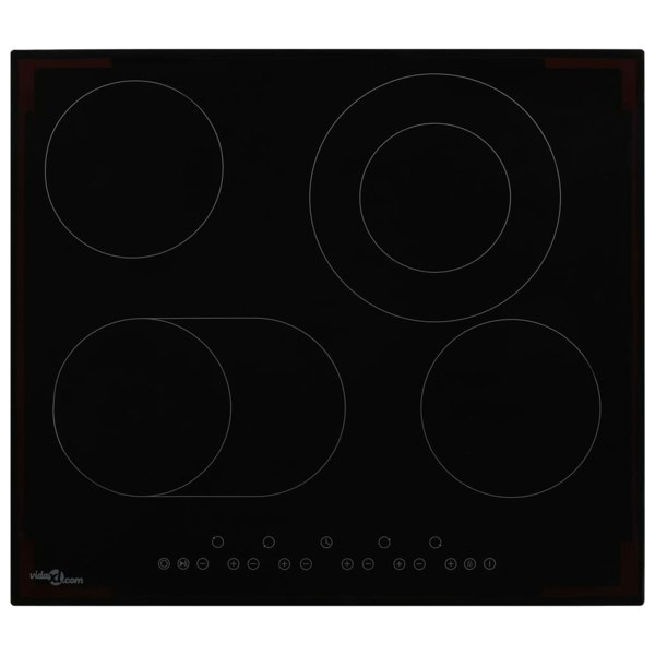 Berkfield Ceramic Hob with 4 Burners Touch Control 6600 W