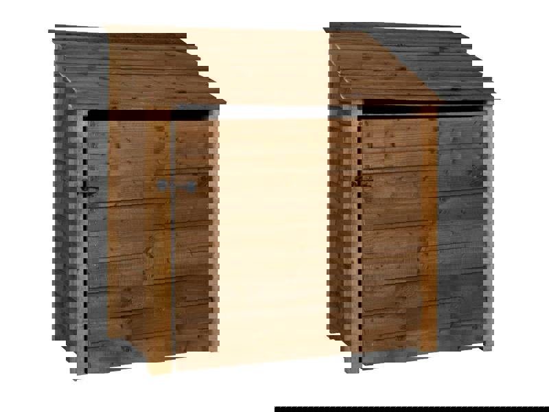 Arbor Garden Solutions Wooden Log Store with Door W-119cm, H-126cm or 180cm, D-88cm - Brown Finish