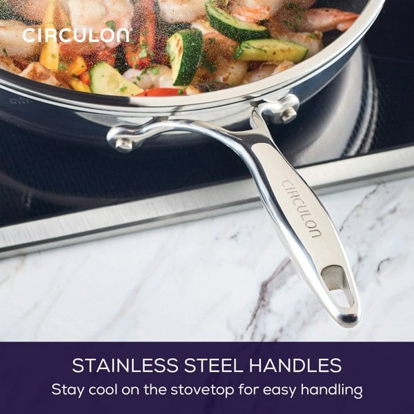 Circulon Stainless Steel Extreme Non-Stick Covered Skillet, 32cm