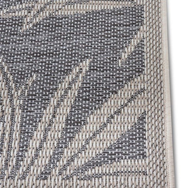 Indoor & Outdoor Tribal Floral Rug – Grey