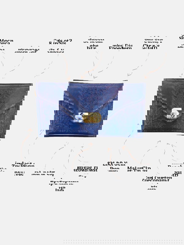 Berber Leather Leather Tri-Fold Purse Blue