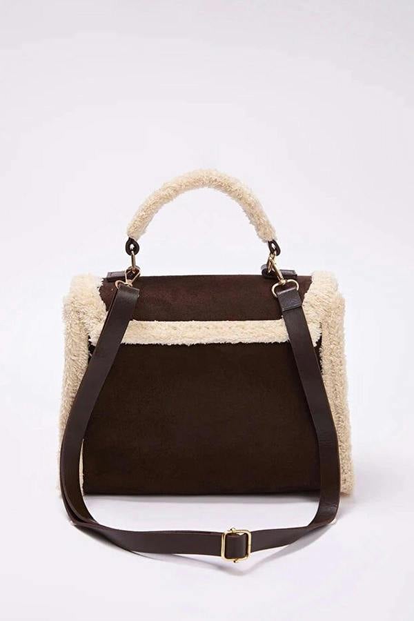 WOVCOR Suede Women's Shoulder Bag with Plush Details