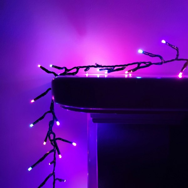 Samuel Alexander 480 LED 6.2m Premier Clusterbrights Indoor Outdoor Multifunction Mains Operated Christmas Cluster Lights with Timer in Rainbow