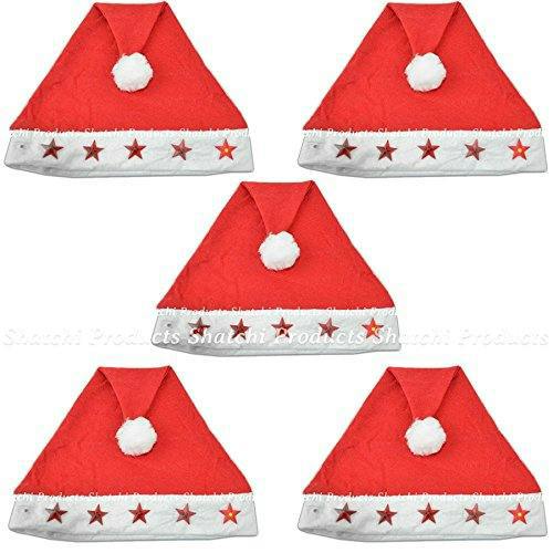 12 Pack Red Father Christmas Santa Hat Light Up Fancy Dress Party Accessories image 5