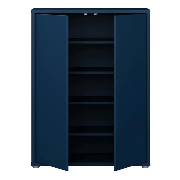 Furniture To Go Alice Springs Shoe Cabinet with 2 Doors Push-to-Open in Night Blue