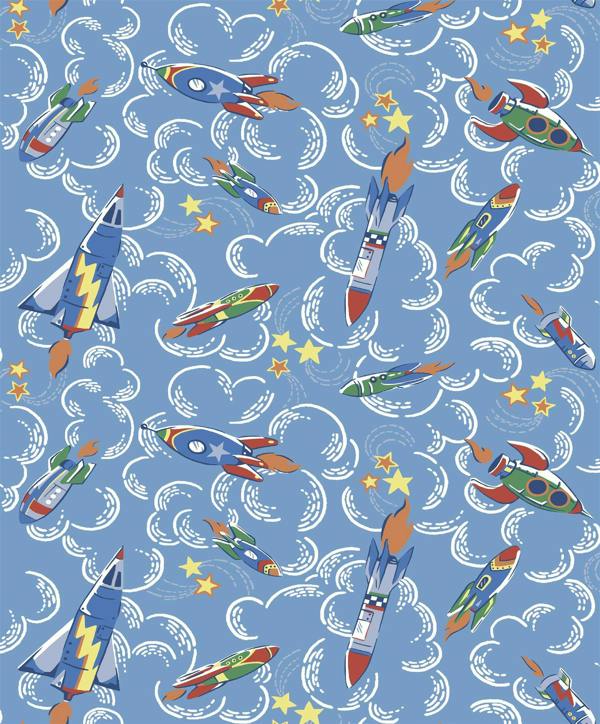 Cath Kidston Rockets Blue Wallpaper