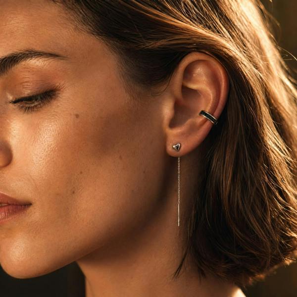 Gold Trip Black Baguette Ear Cuff