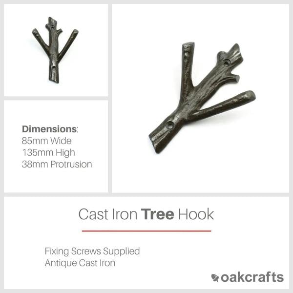 Antique Cast Iron Tree Design Hook