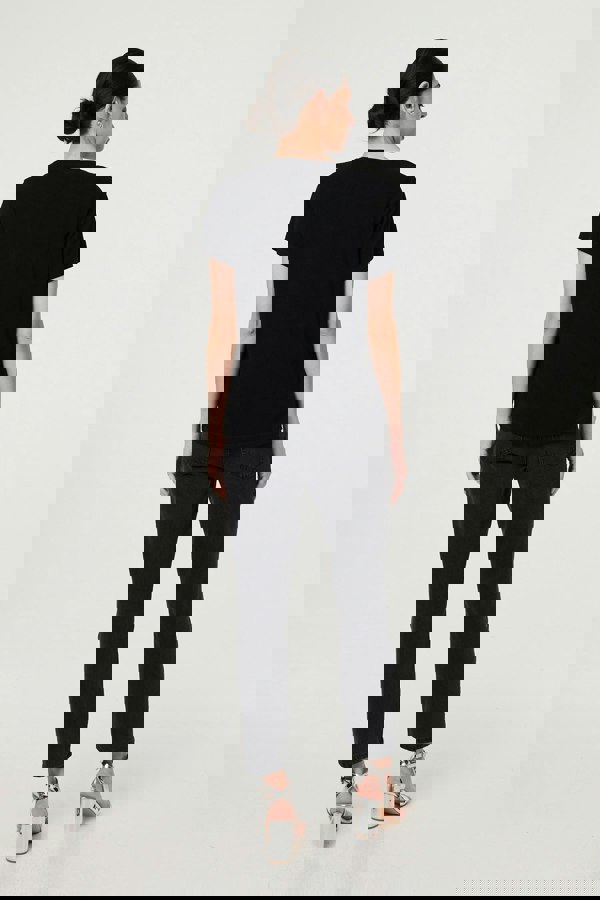 Black | Metallic Star Detail Relaxed T-Shirt
