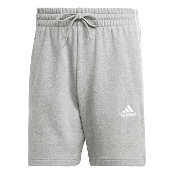 Adidas Mens Essentials French Terry 3 Stripes Shorts - Grey