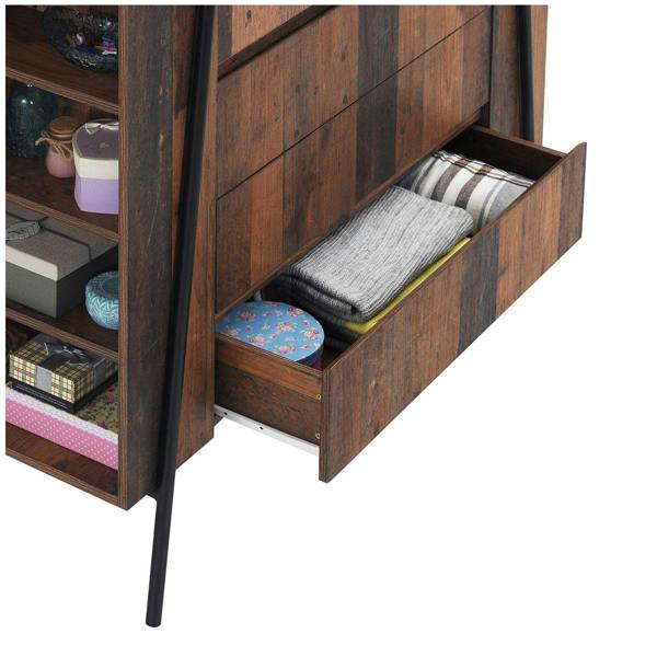 Timber Art Design Abbey Rustic Chest of Drawers 4 Drawer Bedroom Living Room Storage Industrial