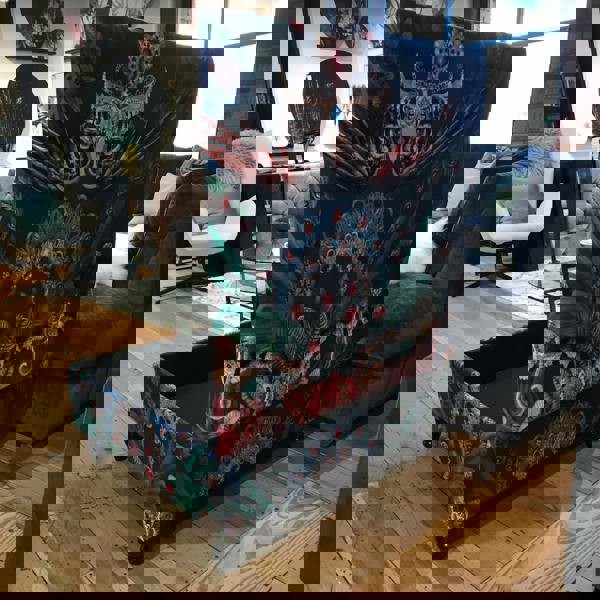 Premium plain velvet tufted footrest square design UK
