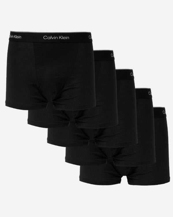 Calvin Klein 5 Pack Icon Cotton Stretch Mens Relaxed Fit Trunks - Black