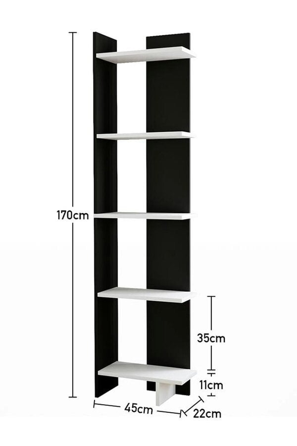 Living and Home 5 Tier Wooden Corner Bookcase Multifunctional Bookshelf Storage and Organizer