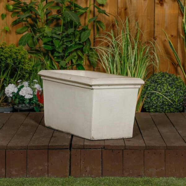 PDA Minimalist Stone Cast White Planter