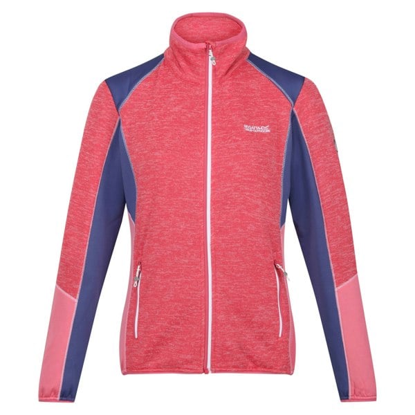 Regatta Women's Lindalla V Marl Full Zip Fleece Jacket - Fruit Dove/Dusty Denim