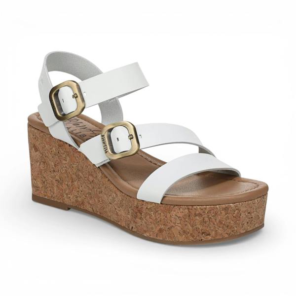 Blowfish Malibu Ali - Women's White Wedge Strappy Espadrille Heel Sandals