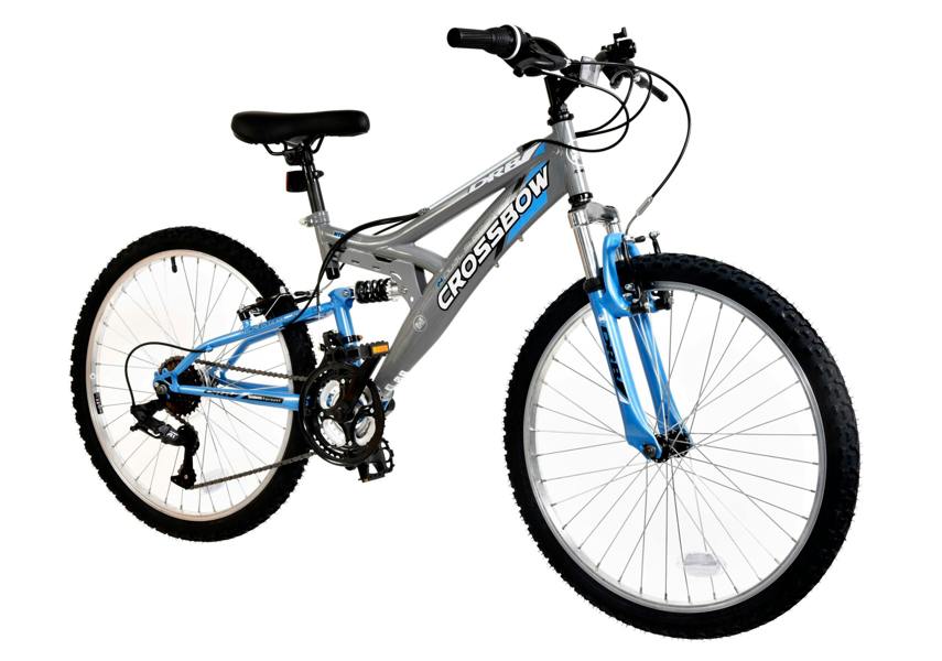 Dallingridge Crossbow Junior Full Suspension Mountain Bike, 24" Wheel - Grey/Blue