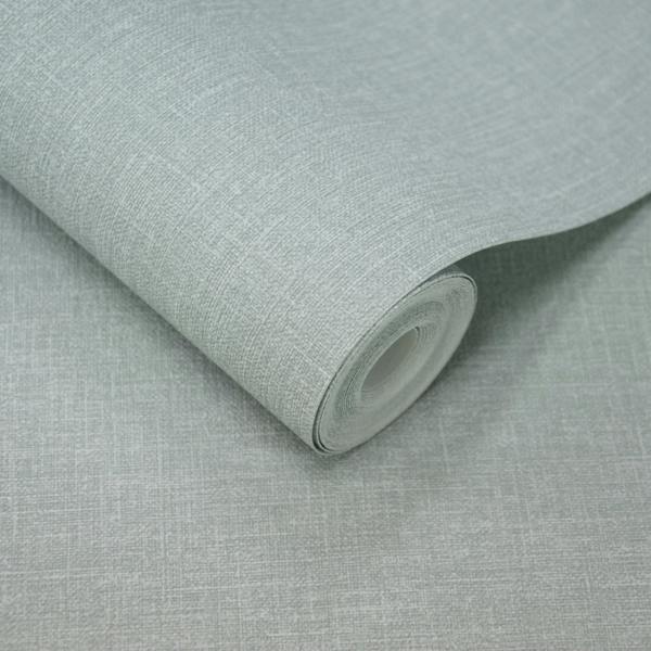 Grandeco Boutique Nursery Pure & Protect Cirrus Woven Linen Textured Antibacterial Wallpaper, Mid Blue