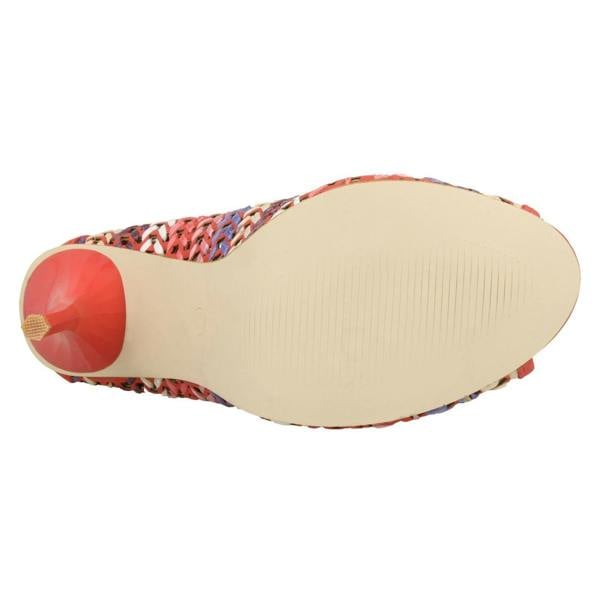 Spot On Ladies Spot On Heeled Peep Toe Court Shoe
