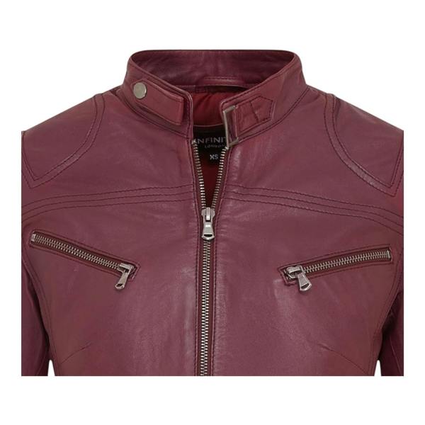 Infinity Leather Women's Casual Slim-Fit Leather Biker Jacket-Tulsa