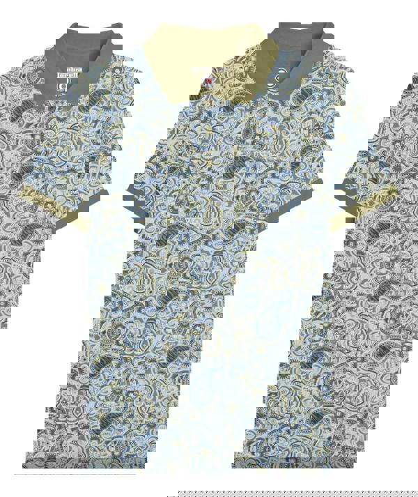 Lambretta Mens Classic Paisley Print Mod Retro Ska Casual Polo