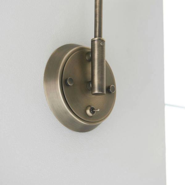 Pagazzi Lighting Madison Adjustable Antique Brass Wall Light