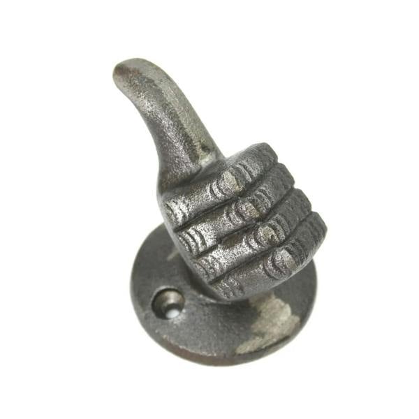 Antique Cast Iron Thumbs Up Coat/Robe Hook - 60mm