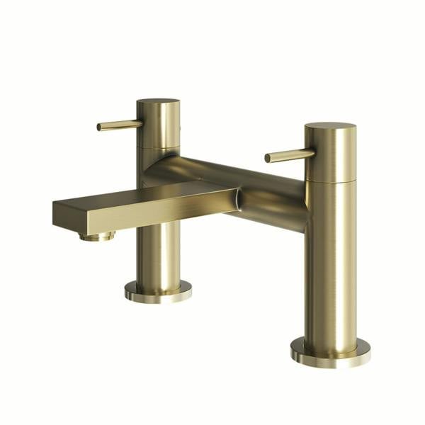 Flode Eslov | Bath Shower Mixer Tap | Includes Handset and Holder | Brushed Brass