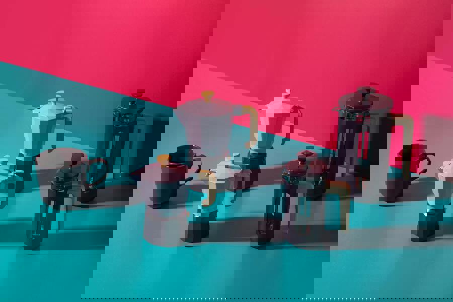 La Cafetière 'Pisa' 3 Cup Cafetiere, Purple with Wooden Handle 350ml