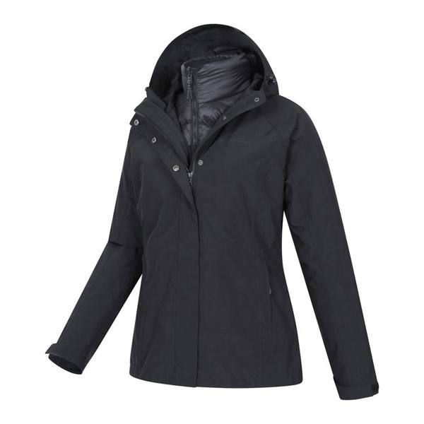 Mountain Warehouse Womens/Ladies Alaskan 3 in 1 Padded Jacket - Jet Black - 