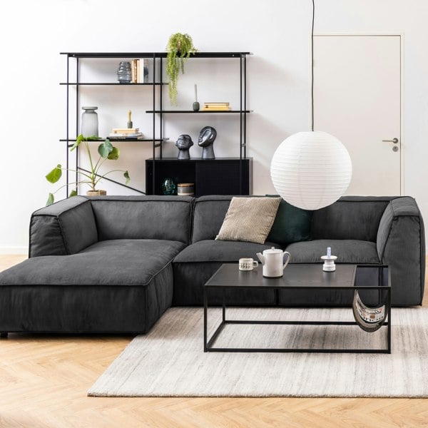 Furniture To Go Angus Bookcase with 1 Sliding Door & 5 Shelves in Black