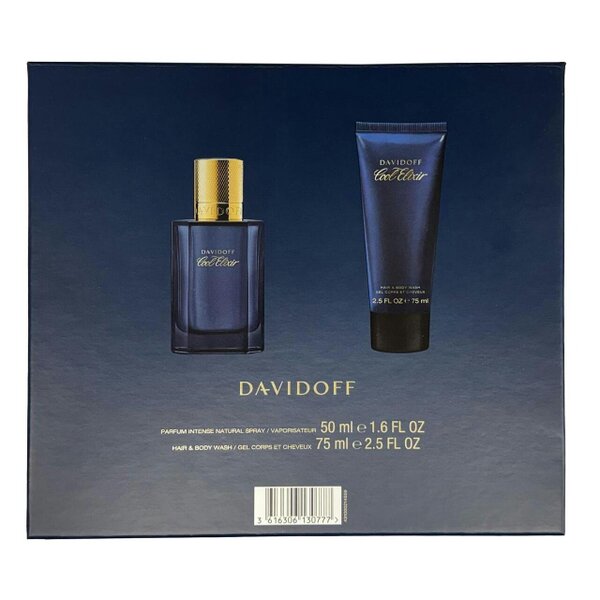 Davidoff Cool Elixir Parfum Intense 50ml Spray + Hair & Body Wash 75ml Gift Set
