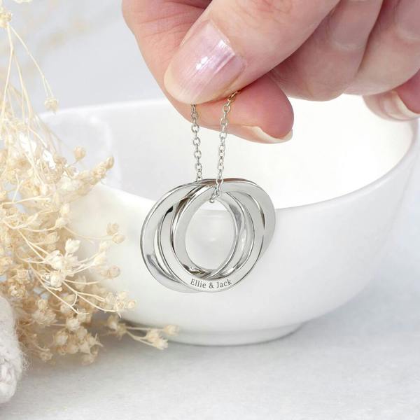 Personalised Russian Ring Necklace - product in use