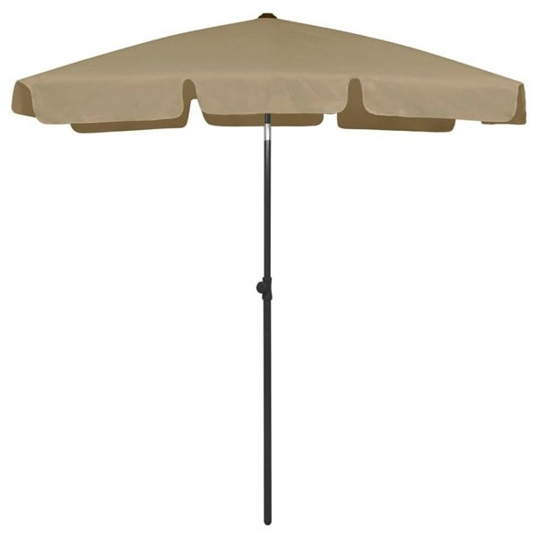 Berkfield Beach Umbrella Taupe 180x120 cm