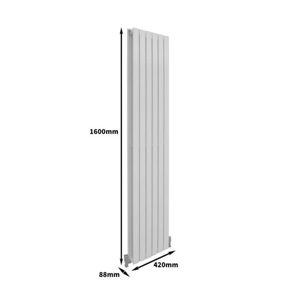 Designer Flat Panel Radiator - Gloss White (1600mm x 420mm)