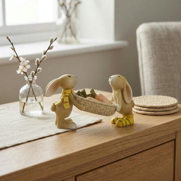 Garden Greatness Spring Rabbits With Carrots Ornament