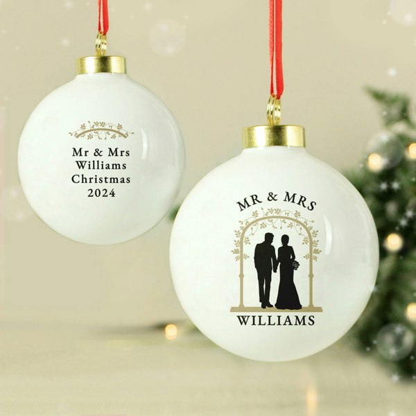 Personalised Memento Company Personalised Mr & Mrs Bauble