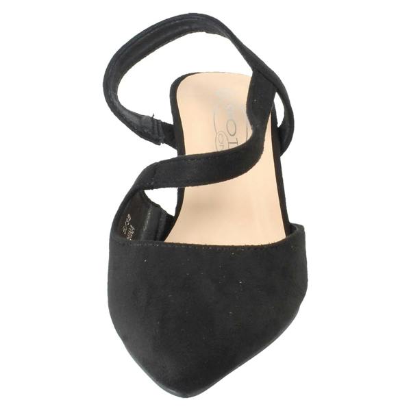 Spot On Ladies Spot On Slip On Pointed Summer Strappy Low Heeled Shoes F90145