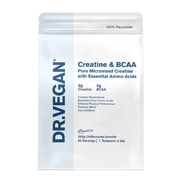 Dr Vegan Creatine (5g) & BCAA (3g) 30 servings Unflavoured Powder 240g